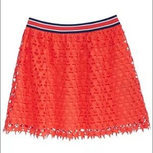☀️EUC Girls Star Crochet Lace Coral Skirt